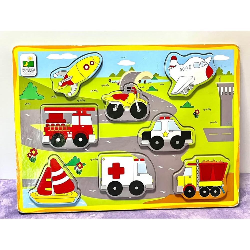 The Learning Journey Lift & Learn Transportation Vehicles Wooden Puzzle